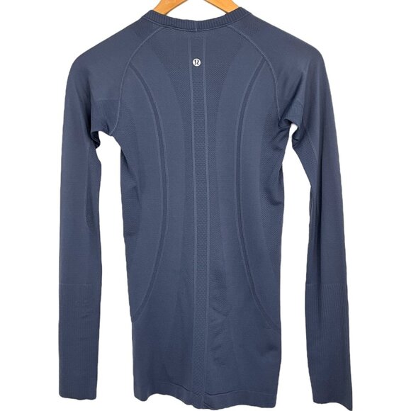 Lululemon Swiftly Tech Long Sleeve Crew Top Dazed Blue Size 4 Performance Run - Picture 3 of 5